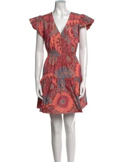 Pre-owned Ulla Johnson Printed Mini Dress In Pink