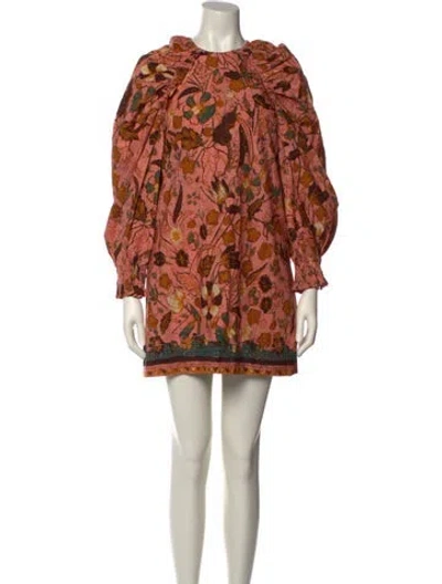 Pre-owned Ulla Johnson Printed Mini Dress In Pink