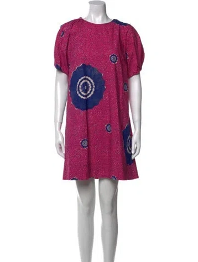Pre-owned Ulla Johnson Printed Mini Dress In Pink