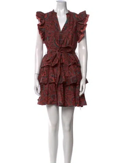 Pre-owned Ulla Johnson Printed Mini Dress In Pink