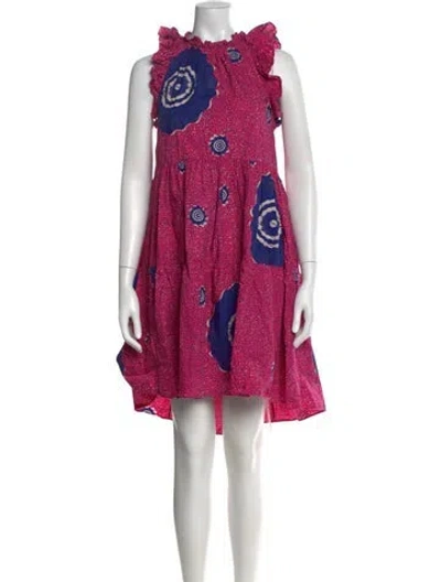 Pre-owned Ulla Johnson Printed Mini Dress In Pink
