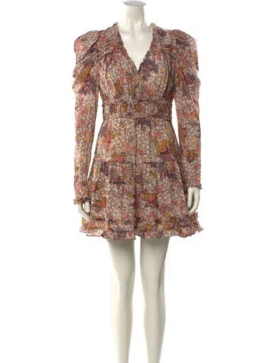 Pre-owned Ulla Johnson Printed Mini Dress In Pink
