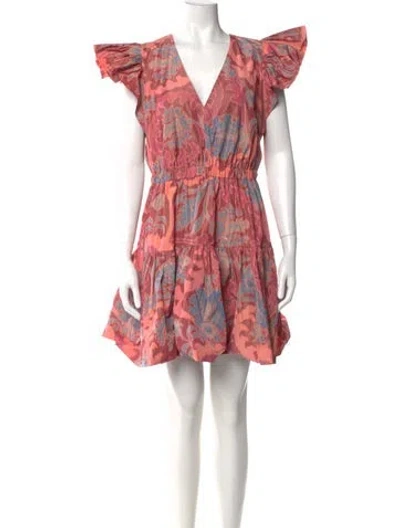 Pre-owned Ulla Johnson Printed Mini Dress In Pink