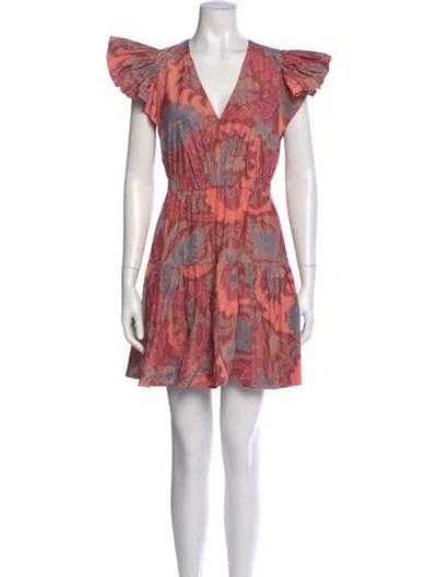 Pre-owned Ulla Johnson Printed Mini Dress In Pink