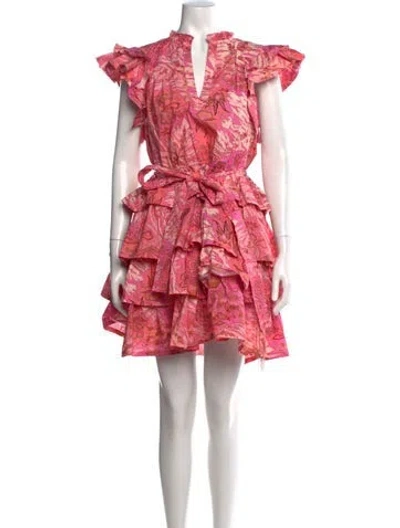 Pre-owned Ulla Johnson Printed Mini Dress In Pink