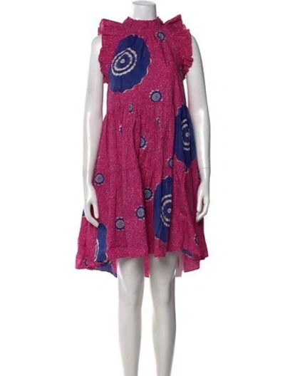 Pre-owned Ulla Johnson Printed Mini Dress In Pink