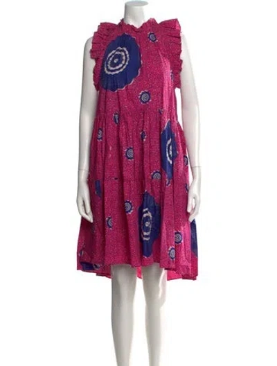Pre-owned Ulla Johnson Printed Mini Dress In Pink
