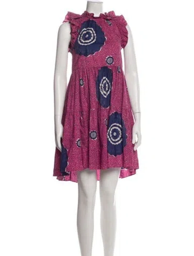 Pre-owned Ulla Johnson Printed Mini Dress In Purple