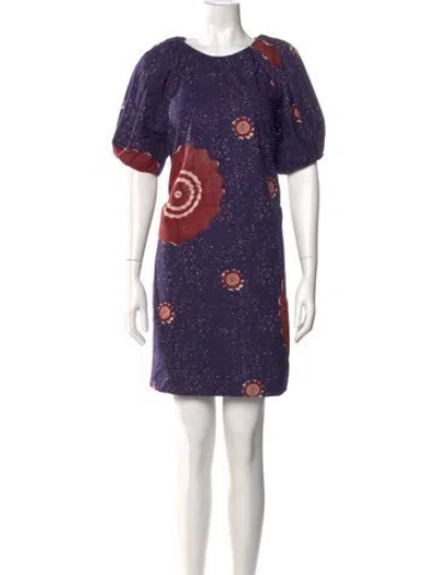 Pre-owned Ulla Johnson Printed Mini Dress In Purple