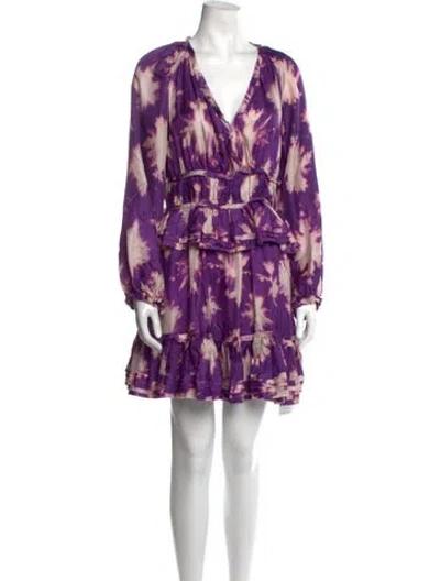 Pre-owned Ulla Johnson Printed Mini Dress In Purple