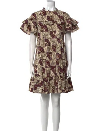 Pre-owned Ulla Johnson Printed Mini Dress In Purple