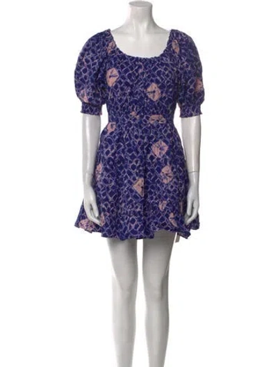Pre-owned Ulla Johnson Printed Mini Dress In Purple