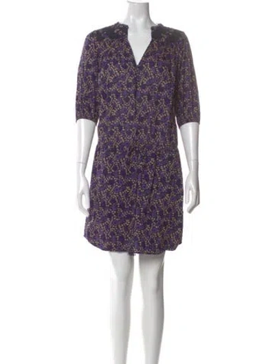 Pre-owned Ulla Johnson Printed Mini Dress In Purple