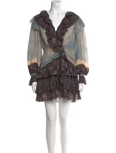 Pre-owned Ulla Johnson Printed Mini Dress In Purple