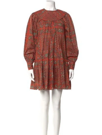 Pre-owned Ulla Johnson Printed Mini Dress In Red