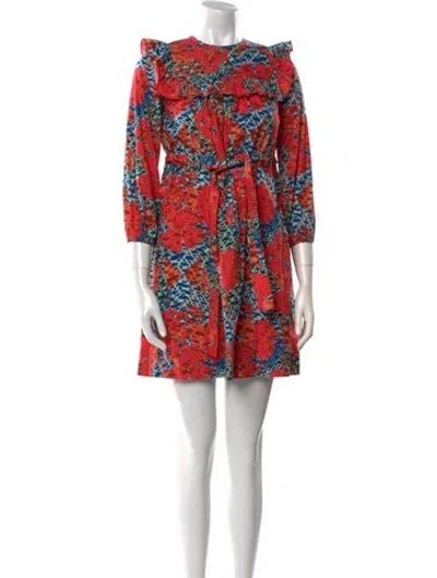 Pre-owned Ulla Johnson Printed Mini Dress In Red
