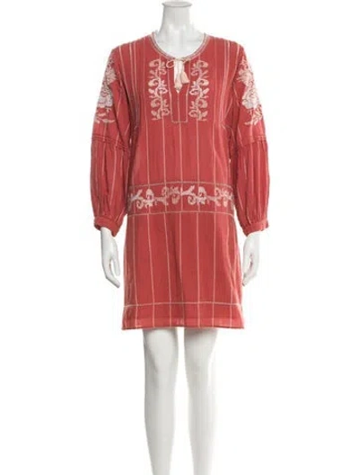 Pre-owned Ulla Johnson Printed Mini Dress In Red