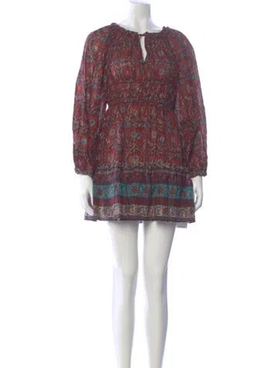Pre-owned Ulla Johnson Printed Mini Dress W/ Tags In Black