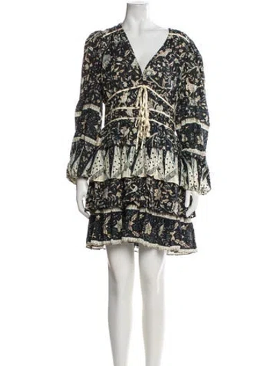 Pre-owned Ulla Johnson Printed Mini Dress W/ Tags In Blue