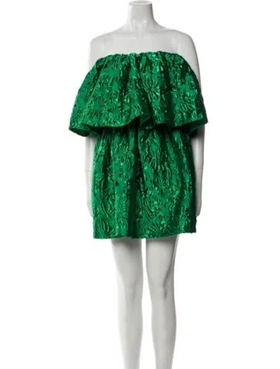 Pre-owned Ulla Johnson Printed Mini Dress W/ Tags In Green