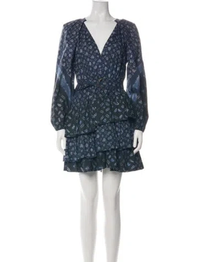 Pre-owned Ulla Johnson Printed Mini Dress W/ Tags In Green