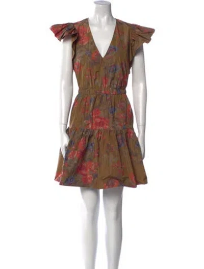Pre-owned Ulla Johnson Printed Mini Dress W/ Tags In Neutral