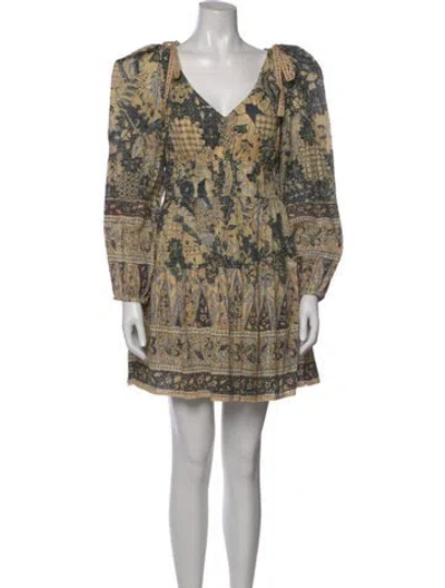 Pre-owned Ulla Johnson Printed Mini Dress W/ Tags In Neutral