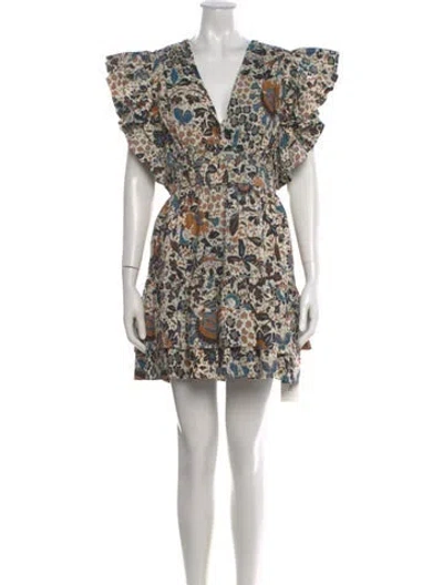 Pre-owned Ulla Johnson Printed Mini Dress W/ Tags In Neutral