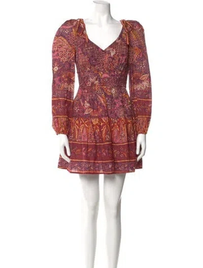 Pre-owned Ulla Johnson Printed Mini Dress W/ Tags In Orange