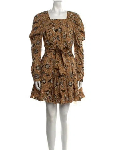 Pre-owned Ulla Johnson Printed Mini Dress W/ Tags In Yellow