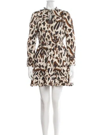Pre-owned Ulla Johnson Printed Mini Dress In White