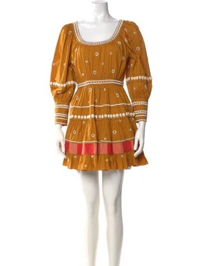 Pre-owned Ulla Johnson Printed Mini Dress In Yellow
