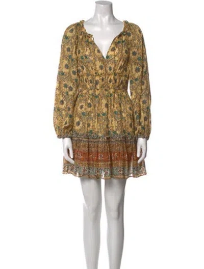 Pre-owned Ulla Johnson Printed Mini Dress In Yellow