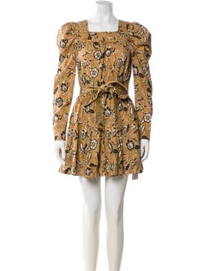 Pre-owned Ulla Johnson Printed Mini Dress In Yellow