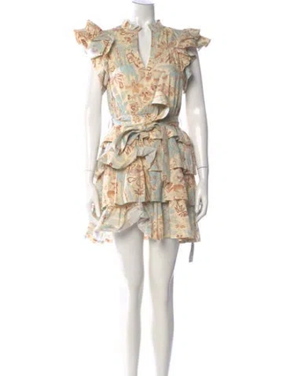 Pre-owned Ulla Johnson Printed Mini Dress In Yellow