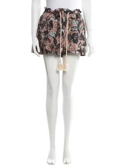 Pre-owned Ulla Johnson Printed Mini Shorts In Black