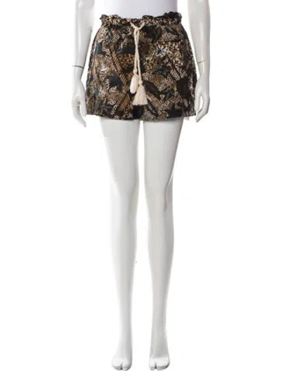 Pre-owned Ulla Johnson Printed Mini Shorts In Black