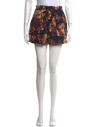 Pre-owned Ulla Johnson Printed Mini Shorts In Black