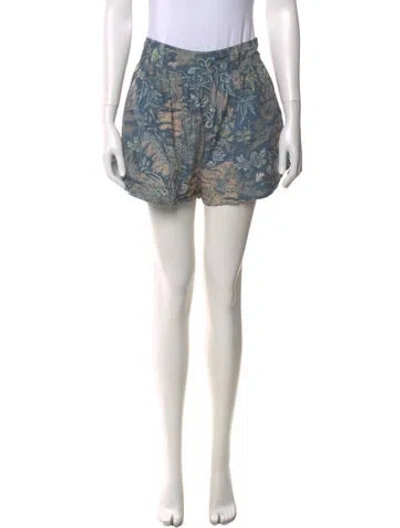 Pre-owned Ulla Johnson Printed Mini Shorts In Blue