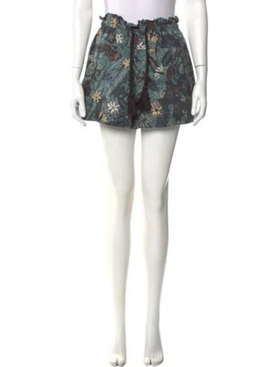 Pre-owned Ulla Johnson Printed Mini Shorts In Blue