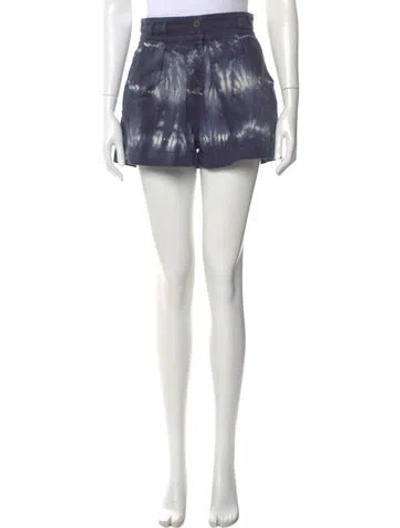 Pre-owned Ulla Johnson Printed Mini Shorts In Blue