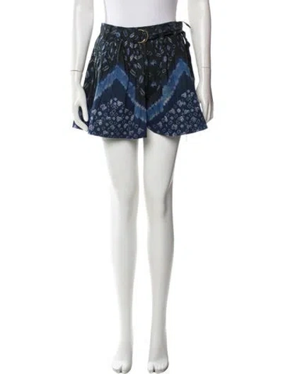 Pre-owned Ulla Johnson Printed Mini Shorts In Blue
