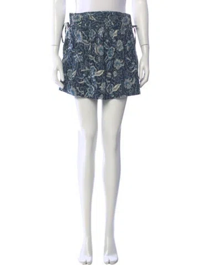 Pre-owned Ulla Johnson Printed Mini Shorts In Blue