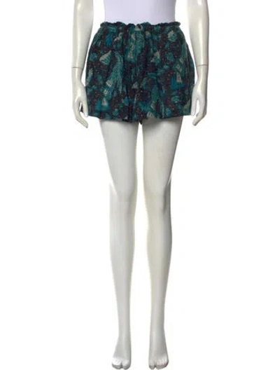 Pre-owned Ulla Johnson Printed Mini Shorts In Blue