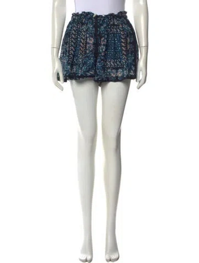 Pre-owned Ulla Johnson Printed Mini Shorts In Blue