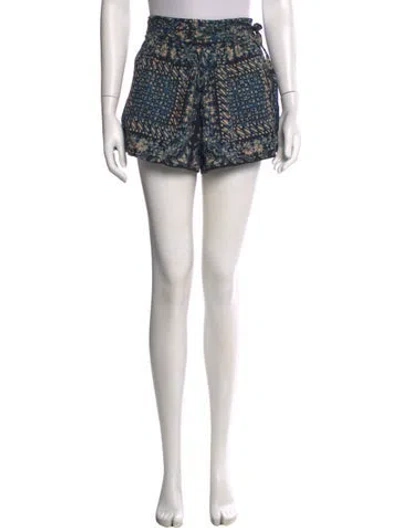 Pre-owned Ulla Johnson Printed Mini Shorts In Blue