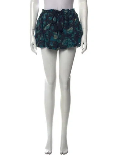 Pre-owned Ulla Johnson Printed Mini Shorts In Blue