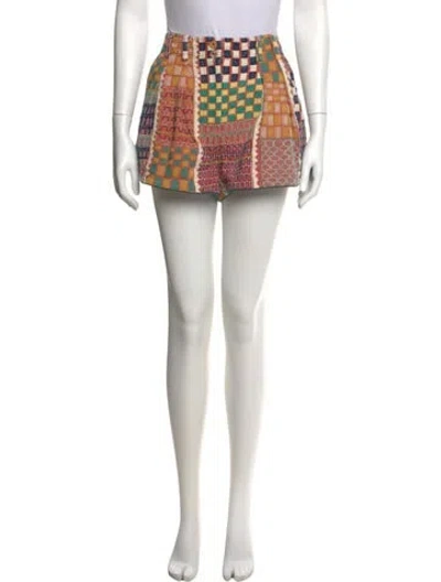 Pre-owned Ulla Johnson Printed Mini Shorts In Green