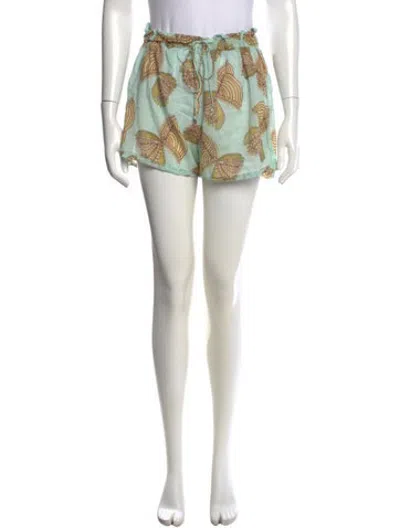 Pre-owned Ulla Johnson Printed Mini Shorts In Green