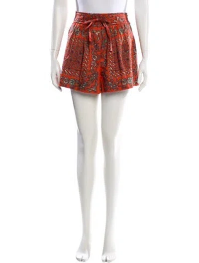 Pre-owned Ulla Johnson Printed Mini Shorts In Orange
